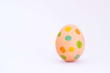 Colorful Easter egg and white backgroundの写真素材