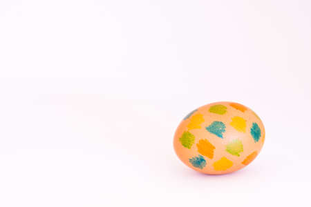 Colorful Easter egg and white backgroundの写真素材