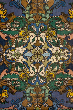 Ceiling art, beautiful colourful painting made eith tiles. Porto, Portugal.のeditorial素材