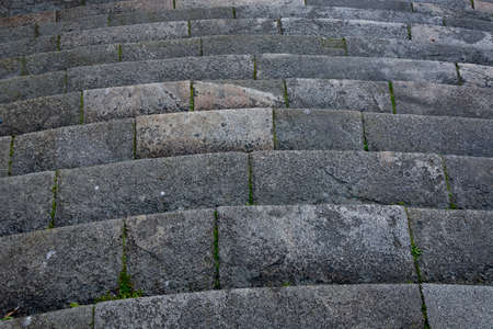 Detail of a stone staircase of a church. Close up shot. Porto, Portugalの写真素材