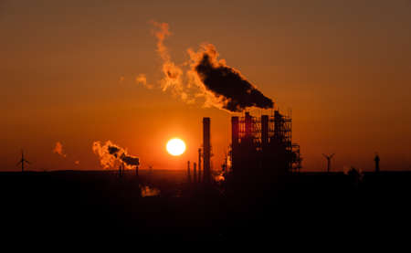Industry in Hamburg at Sunset