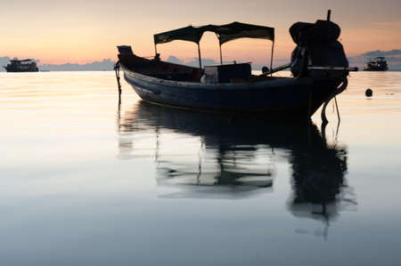 Boat at sunset in Koh Tao, Thailand
