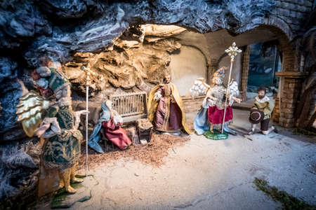 Holy familiy nativity christmas crib.の写真素材