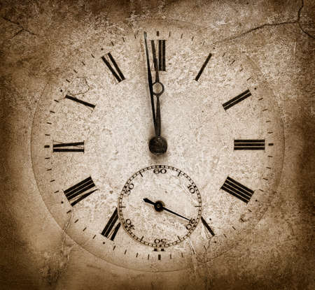 Midnight stone clock.Cracked textureの写真素材