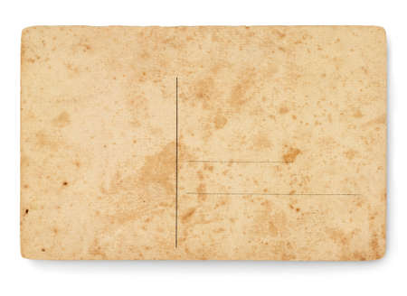Back view postcard with ancient texture. Clipping pathの写真素材