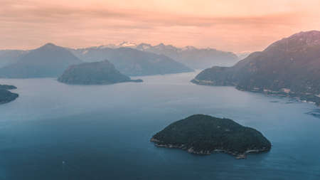 Beautiful canadian nature full of mountains, forests and lakes around Vancouver cityの写真素材