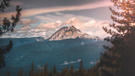 Beautiful canadian nature full of mountains, forests and lakes around Vancouver cityの写真素材