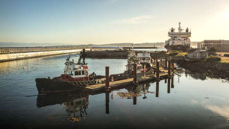 Beautiful marina and harbor in Victoria on Vancouver Island Canada