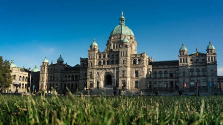 British Columbia Parliament building in majestic Victoria inner harbor Canadaのeditorial素材