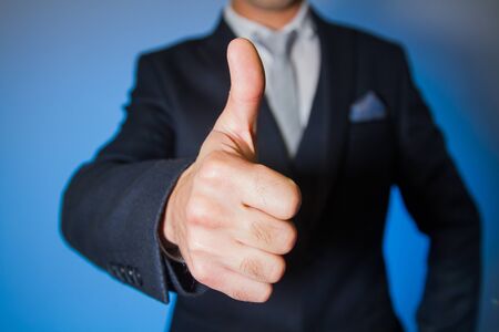 Closeup hand with finger like businessmen successoffice worker.の写真素材