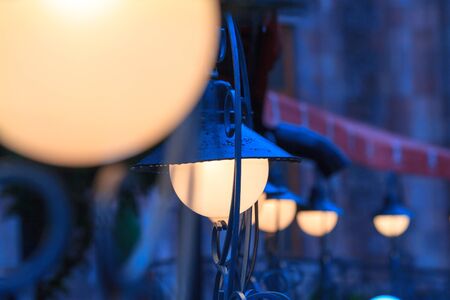 Night urban street lightsの写真素材