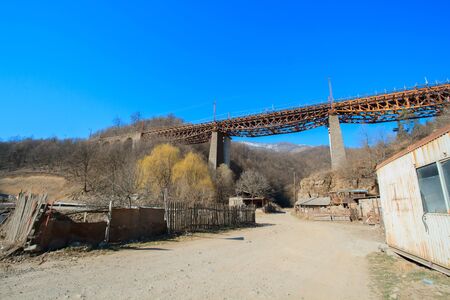 Highway bridge under construction.の写真素材