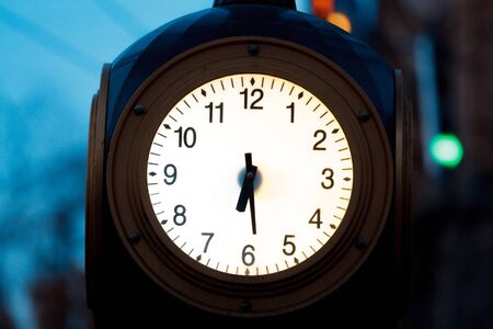 Classic clock on the city street in Armenia.の写真素材