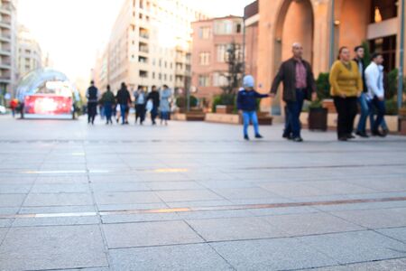 People walking on a city street.の写真素材