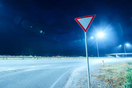 White big truck standing on road.の写真素材