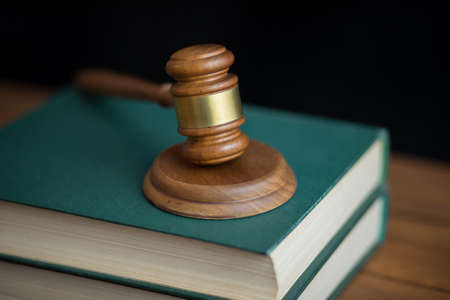 judge on the books on table