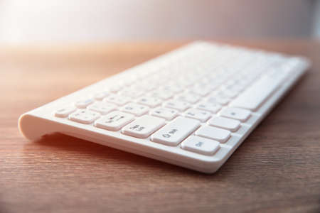 computer keyboard on the tableの写真素材