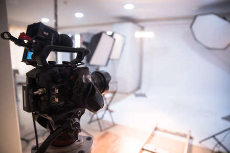 Behind the scenes of video production or video shooting