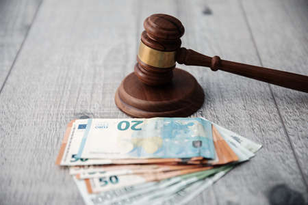 judge with money on the table