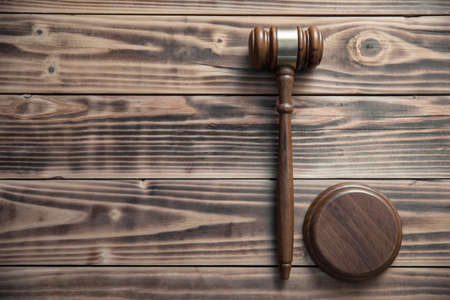 wooden judge on the table backgroundの写真素材