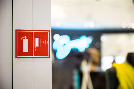 fire extinguisher sign in the building