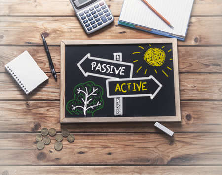 Passive and active text on the chalkboard