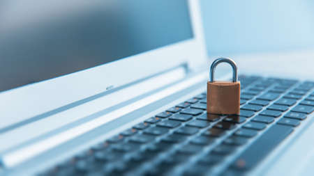 lock on the computer laptopの写真素材