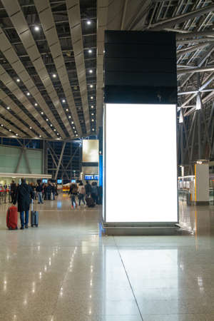 beautiful blank advertising billboard at airport backgroundの写真素材