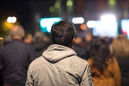 crowd of people watching a concert or eventの写真素材