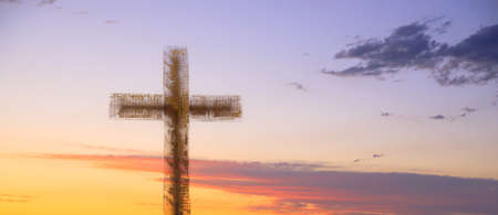 Cross and beautiful sky. symbol of christianity
