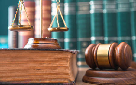 Law and justice concept, wooden gavel
