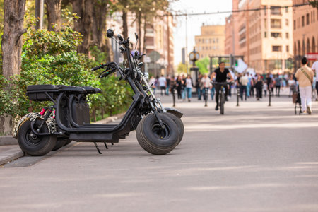 electric bicycle in the city street