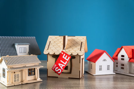 small houses for sale on the tableの写真素材