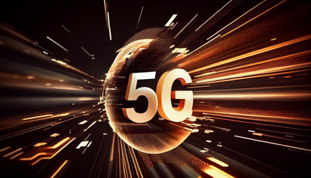5G internet and modern technologies. Generative AI technologyの素材