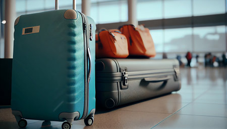 Luggage for things at the airport. Generative AI Illustrationの素材