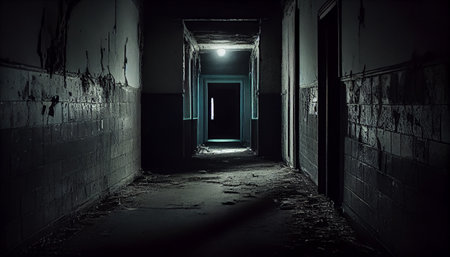 Dirty old hallway. Generative AI illustratorの素材