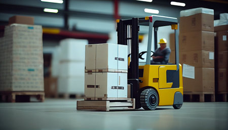 Boxes in stock and cart. Generative AI illustratorの素材