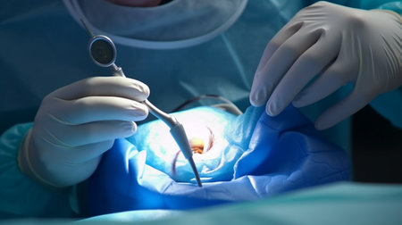 Doctor perform an operation. Generative AI illustratorの素材