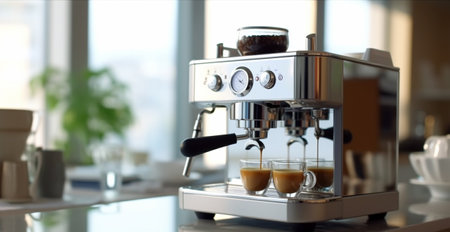Apparatus for preparing coffee. Generative AI Illustrationの素材