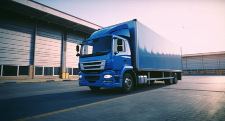 Truck in stock. Generative AI technologyの素材