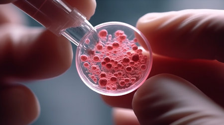 Microbes in a test tube. Generative AI technologyの素材