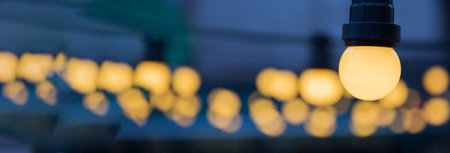 light bulbs in night street