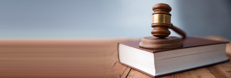 judge on book on wooden desk