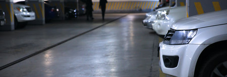 indoor underground car parkingの写真素材
