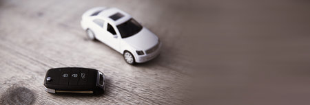 car model with key on desk