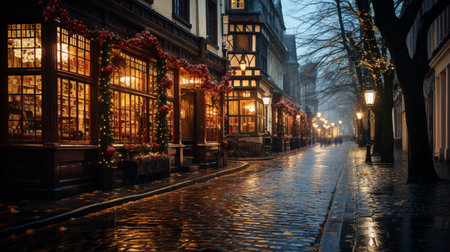 Streets with Christmas decorationsの素材