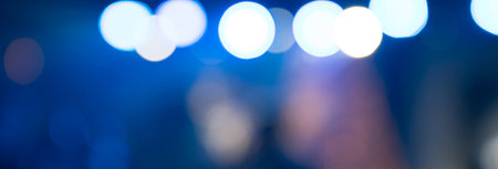 A beautiful light bokeh at night in the city.の写真素材