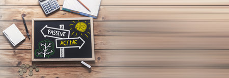 Passive and active text on the chalkboard