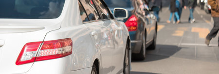 Cars moving on the road in city