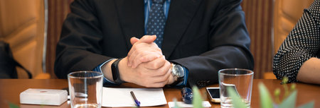 business man sitting in the conference hall